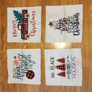 Throw Pillow Covers for Christmas NEW 4 Pack